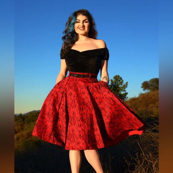 Pinup Couture Dresses & Skirts - Pinup Couture Red and Black Full Circle Skirt
